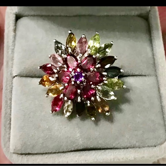 11.22 Carat Genuine Amethyst & Rhodolite .925 Sterling Silver Ring main image 0
